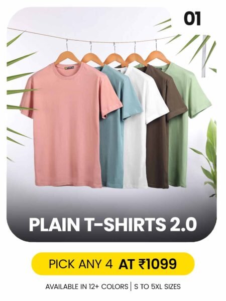 Pick any 4 Plain Tshirts