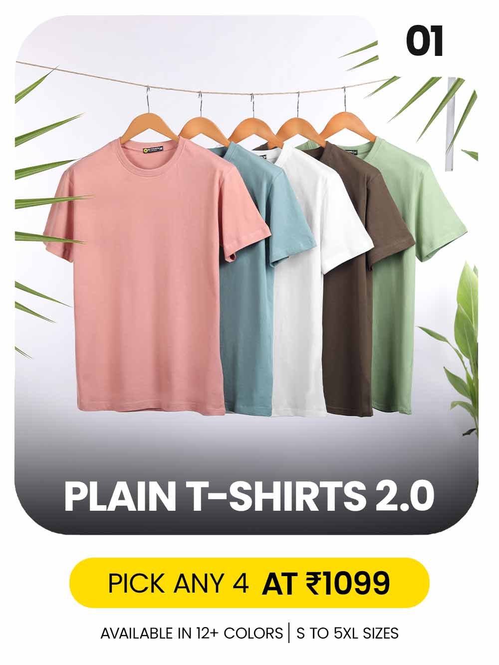 Pick any 4 Plain Tshirts